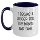 Funny Logger Gifts for Men - Two Tone Coffee Mug, 'I Became A Logger For The Money And Fame', Christmas Unique Presents from Friends - Main
