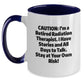 Radiation Therapist Gifts from Friends, Funny Two Tone Coffee Mug for Him/Her Birthday, Caution: I'm A Retired Radiation Therapist, Stay At Your Own Risk! - Main