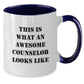 Funny Counselor Gifts from Friends - This Is What An Awesome Counselor Looks Like, Two Tone Coffee Mug for Counselors, Graduation Unique Gifts - Additional