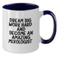 Gifts from Friends and Family to Amazing Mixologist, 'Dream Big, Work Hard, And Become An Amazing Mixologist' Funny Christmas Unique Gifts, Two Tone Coffee Mug for Men, Women Mixologist - Additional