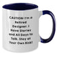 Funny Two Tone Coffee Mug Gifts from Friends - Caution: I'm A Retired Designer - Unique Christmas Unique Gifts for Designer Lovers - Additional