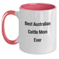 Funny Australian Cattle Dog Mom Gifts from Friends - Best Australian Cattle Mom Ever Two Tone Coffee Mug for Birthday Unique Presents - Main