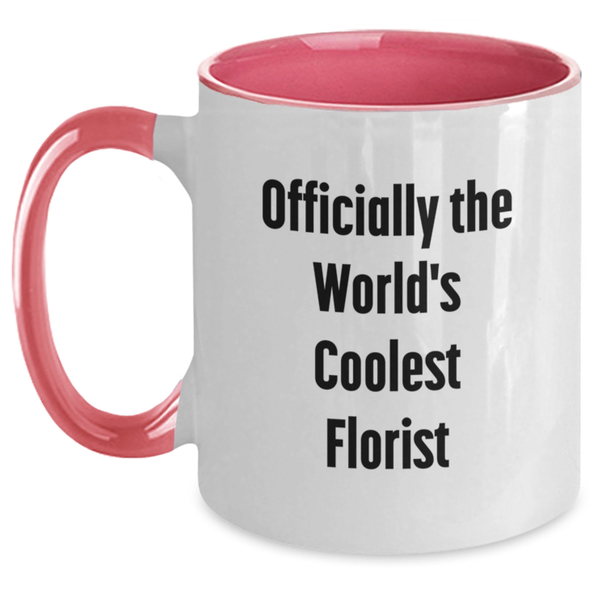 Funny Gifts from Florist Friends, 'Officially The World's Coolest Florist' Two Tone Coffee Mug, Gifts for Florist Women, Unique Christmas Unique Gifts - Main