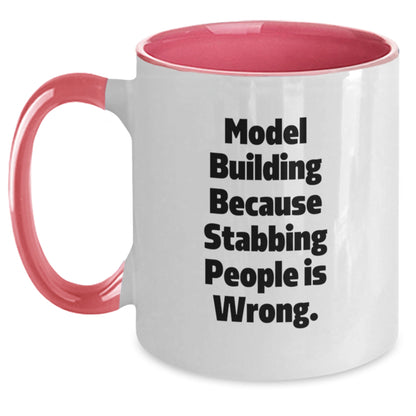 Funny Model Building Two Tone Coffee Mugs for Men, Women, Friends, and Family - Gifts from Dad, Mom, or Friends for Model Building Enthusiasts - Main