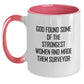 Funny Surveyor Quotes Gifts for Surveyor Women Friends from Women Surveyor Enthusiasts Two Tone Coffee Mug - Black and White, Red and White, Navy and White, Pink and White - Christmas Unique Gifts - Main