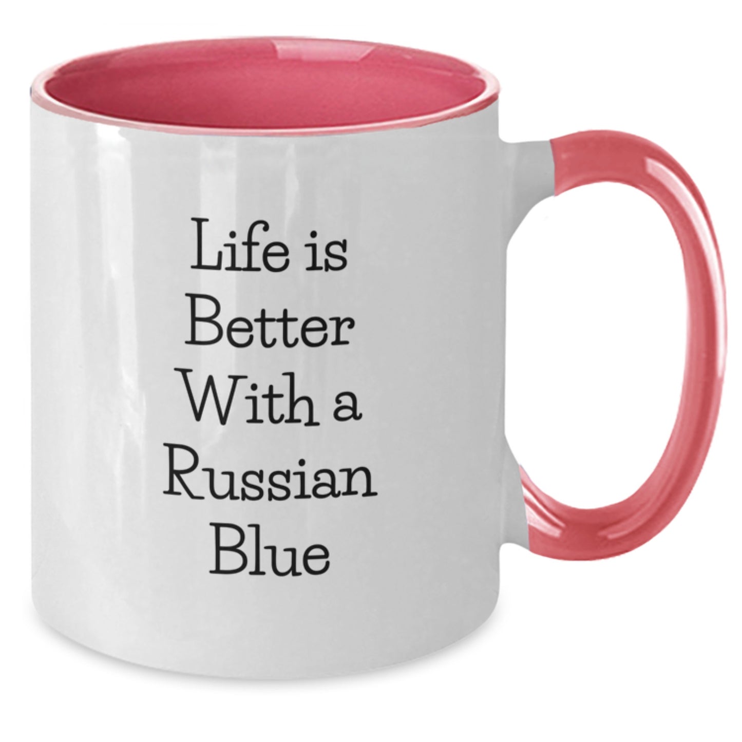 Funny Russian Blue Cat Gifts from Friends, Russian Blue Cat Lovers and Family - Life Is Better With A Russian Blue Two Tone Coffee Mug, Perfect Graduation Unique Gifts - Additional
