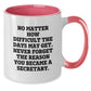 Funny Inspirational Secretary Quotes Gifts from Friends Two Tone Coffee Mug - Gift for Secretary Women, Perfect Christmas Unique Gifts for Coworkers - Additional