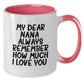 Funny Nana Gifts from Men, Women, and Friends - Christmas Unique Gifts for Nana, Mom, or Grandma - Two Tone Coffee Mug with My Dear Nana Quote - Additional
