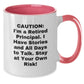 Funny Principal Gifts: Two Tone Coffee Mug, Caution: I'm A Retired Principal, Perfect Graduation Gifts from Friends for Men - Additional