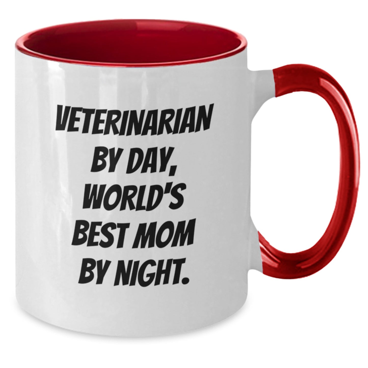 Veterinarian Gifts for Graduation, Funny Two Tone Coffee Mug for World's Best Mom By Night, Gifts from Family for Veterinarian - Additional