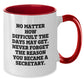 Funny Inspirational Secretary Quotes Gifts from Friends Two Tone Coffee Mug - Gift for Secretary Women, Perfect Christmas Unique Gifts for Coworkers - Additional