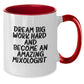 Gifts from Friends and Family to Amazing Mixologist, 'Dream Big, Work Hard, And Become An Amazing Mixologist' Funny Christmas Unique Gifts, Two Tone Coffee Mug for Men, Women Mixologist - Additional