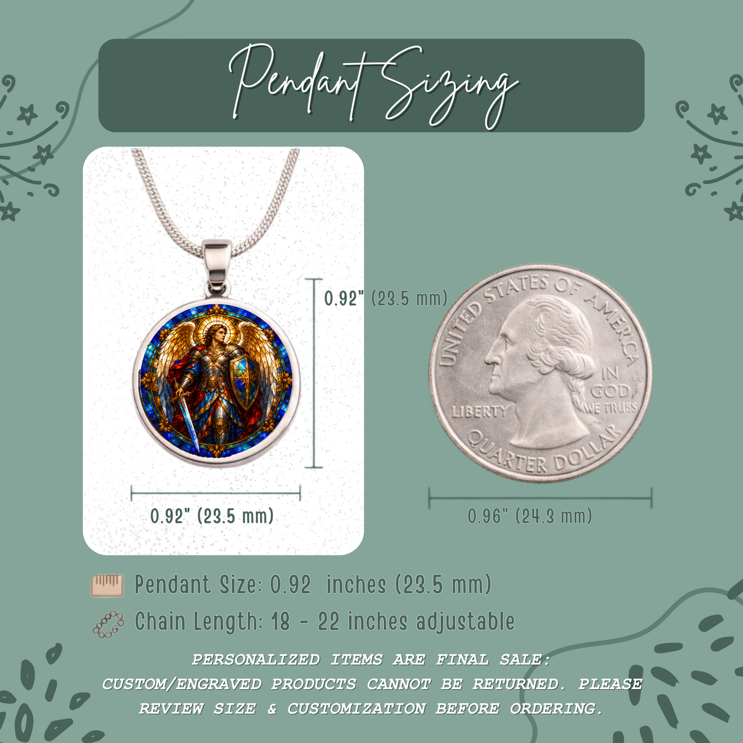 Archangel Michael Necklace or Keychain, Saint Michael Catholic Necklace, Protection Jewelry, Religious Keepsake Gift