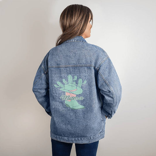 Custom Western Mama Cowgirl Denim Jacket