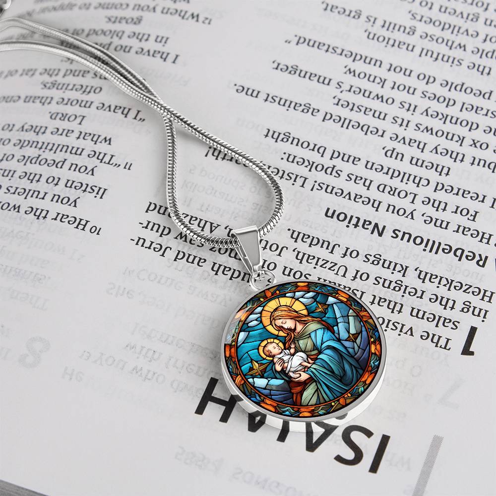 Virgin Mary Necklace or Keychain, Mary and Baby Jesus Jewelry, Catholic Necklace for Women, Christian Gift, Religious Pendant