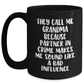 Funny Grandma Gifts, They Call Me Grandma Because Partner In Crime Makes Me Sound Like A Bad Influence, Black Coffee Mug for Grandma, Graduation Unique Gifts from Family and Friends - Main