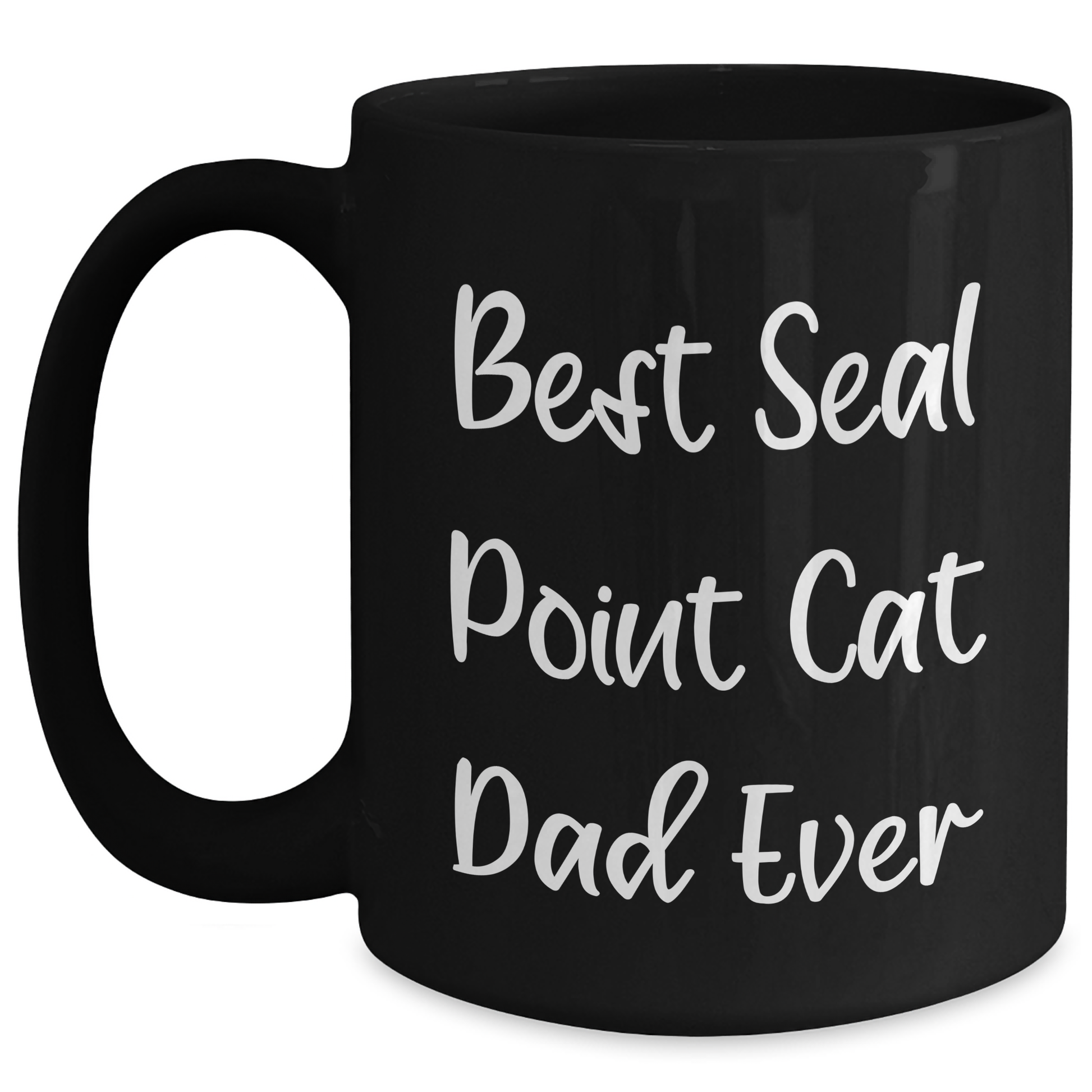 Seal Point Cat Dad Gifts from Friends, Unique Black Coffee Mug for Men, 'Best Seal Point Cat Dad Ever' Quote, Father's Day Unique Gifts - Main
