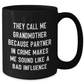 Funny Grandmother Quote Gifts from Men to Grandmother, Black Coffee Mug, Perfect Graduation Unique Gifts, Partner In Crime - Additional