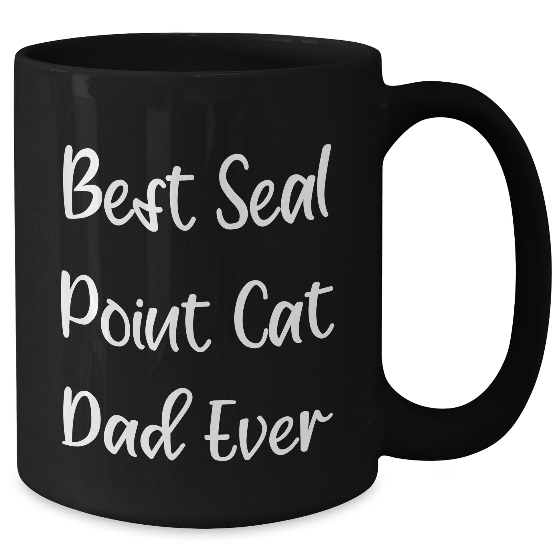 Seal Point Cat Dad Gifts from Friends, Unique Black Coffee Mug for Men, 'Best Seal Point Cat Dad Ever' Quote, Father's Day Unique Gifts - Additional