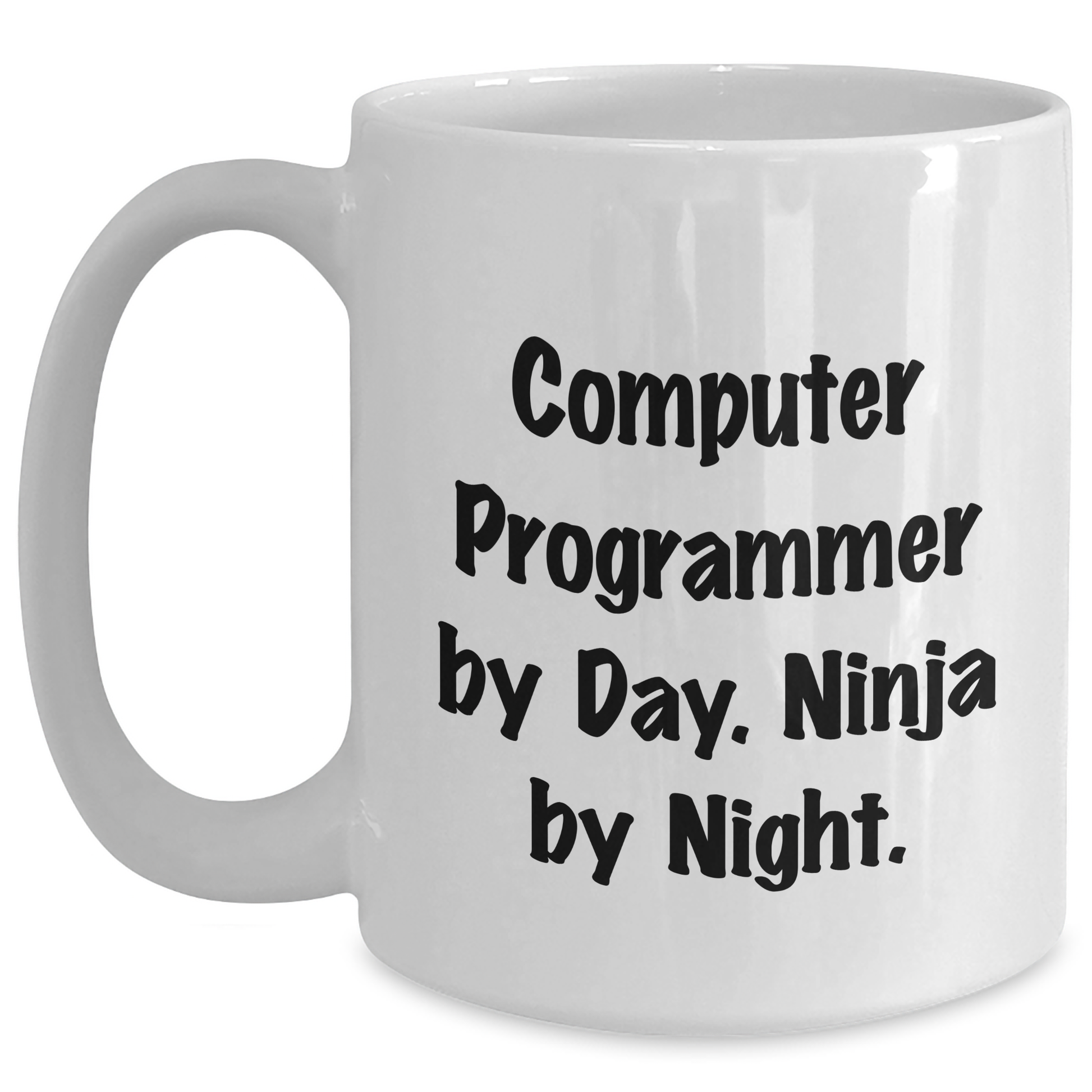 Computer Programmer Ninja Gifts for Men, White Coffee Mug, Graduation Unique Gifts from Friends - Main