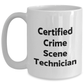 Funny Crime Scene Technician Gifts for Men from Family - White Coffee Mug, Certified Crime Scene Technician Quote, Father's Day Unique Gifts - Main