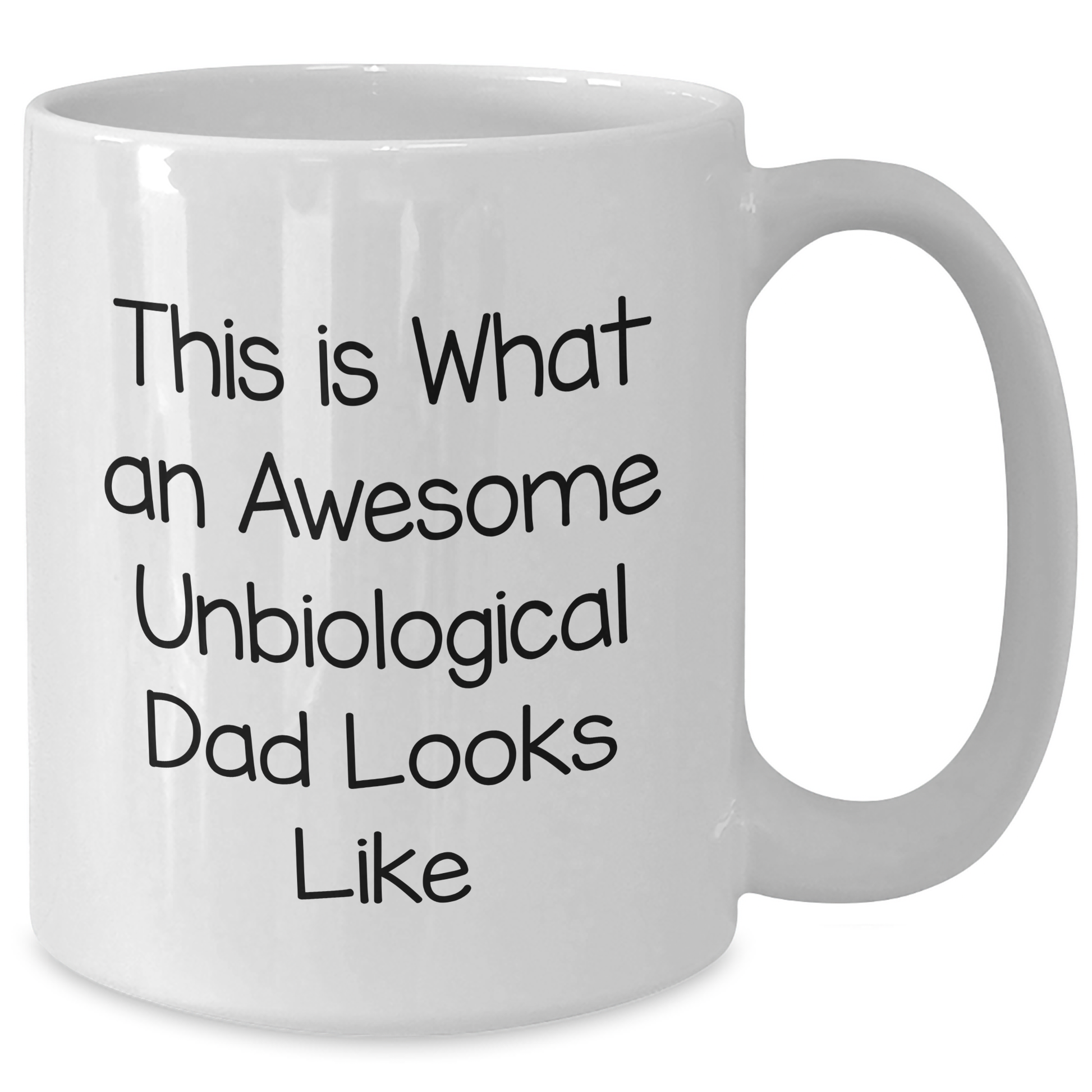 Unbiological Dad Gifts, Funny Inspirational White Coffee Mug, 'This Is What An Awesome Unbiological Dad Looks Like', Gifts from Friends to Unbiological Dad, Graduation Unique Gifts - Additional