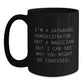 Funny Database Administrator Gifts, Christmas Unique Mug for Men, Gifts from Friends to Family - 'Not A Magician' Quote Black Coffee Mug, 11oz/15oz Ceramic - Main