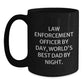 Law Enforcement Officer Funny Gifts, World's Best Dad Black Coffee Mug for Graduation, Gifts from Dad to Law Enforcement Officer, Unique Men's Mug - Main