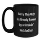 Funny Auditor Gifts, Sorry This Guy Is Already Taken by a Smokin' Hot Auditor Black Coffee Mug for Graduation, Gifts from Friends to Coworkers - Main