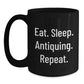 Antiquing Enthusiasts' Delight, Funny Quote Coffee Mug, Gifts from Friends, Black Coffee Mug for Antiquing Lovers, Birthday Unique Gifts - Main