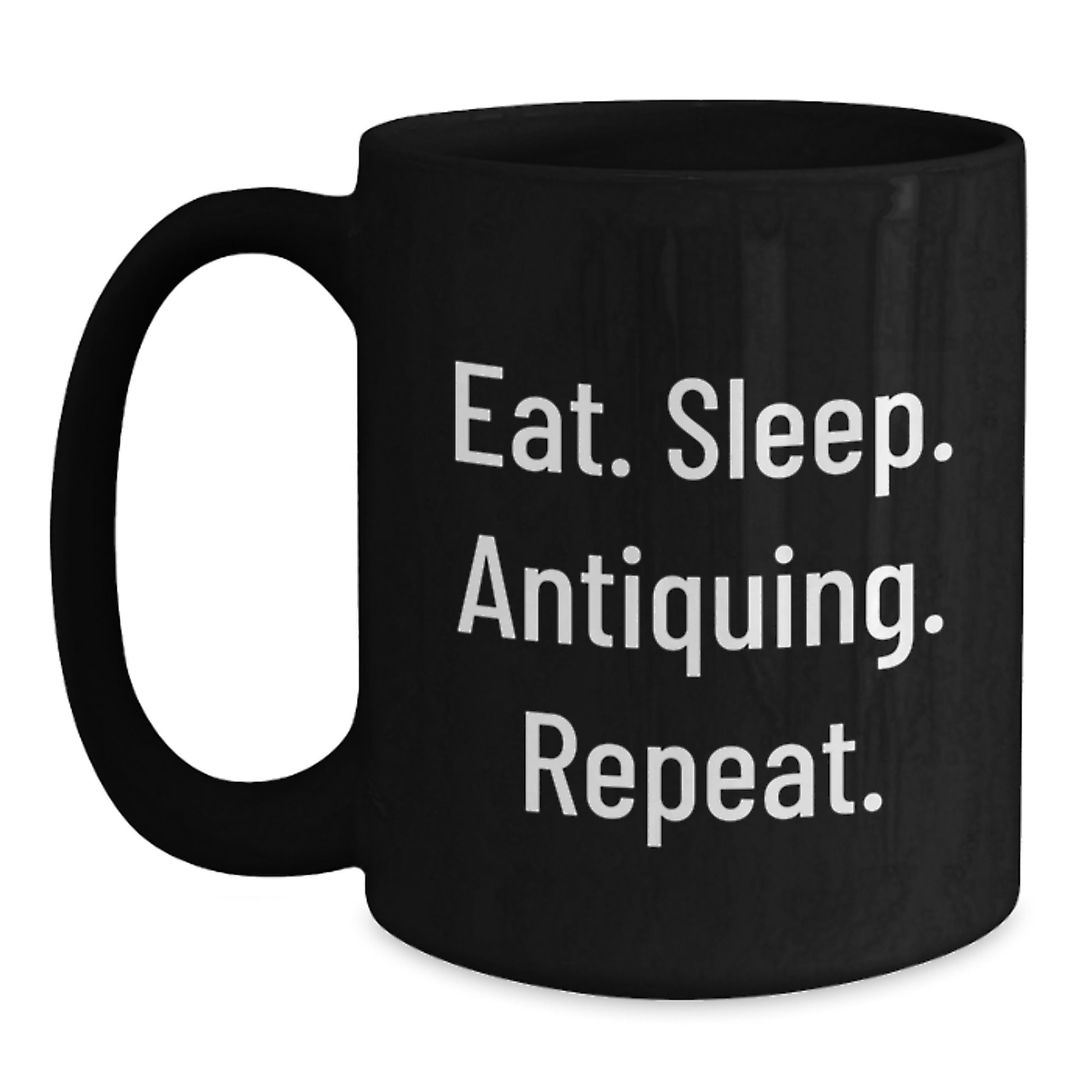 Antiquing Enthusiasts' Delight, Funny Quote Coffee Mug, Gifts from Friends, Black Coffee Mug for Antiquing Lovers, Birthday Unique Gifts - Main
