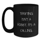 Thrifting Enthusiasts Gifts from Friends - Funny Black Coffee Mug, 'Thrifting Isn't A Hobby. It's A Calling.' for Birthday Thrifting Lovers - Main