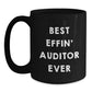 Funny Gift for Auditors, Best Effin' Auditor Ever Quote on Black Coffee Mug, Perfect for Christmas Unique Gifts from Friends and Family - Main
