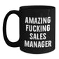 Funny 'Amazing F--king Sales Manager' Gifts for Sales Manager, Black Coffee Mug, Unique Christmas Unique Gifts from Friends - Main