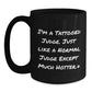 Funny Judge Gifts, Black Coffee Mug for Men, I'm A Tattooed Judge... Unique Christmas Memorable Present from Friends - Main