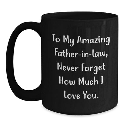 Funny Father-in-law Gifts from Men, Black Coffee Mugs with Heartwarming Quote, Christmas Unique Presents for Dad, Gift for Father-in-law - Main