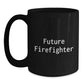 Funny Future Firefighter Christmas Unique Gifts from Friends to Firefighter Men Black Coffee Mug - Main