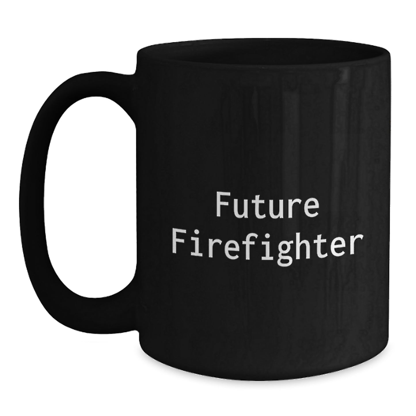 Funny Future Firefighter Christmas Unique Gifts from Friends to Firefighter Men Black Coffee Mug - Main