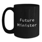 Funny Quotes for Future Minister Gifts from Coworkers, Inspirational Black Coffee Mug for Graduation Unique Gifts - Main