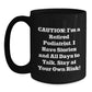 Funny Podiatrist Gifts from Friends and Family - Stay at Your Own Risk! Black Coffee Mug for Graduation - Main