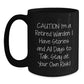 Funny Warden Gifts - Retirement Warden Coffee Mug, Caution, Black Coffee Mug Gifts for Men, Women, Friends, Family, Christmas Unique Gifts from Friends - Main