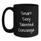 Smart Sexy Talented Concierge Gifts from Friends for Graduation Unique Concierge Black Coffee Mugs, Funny Quote - Main