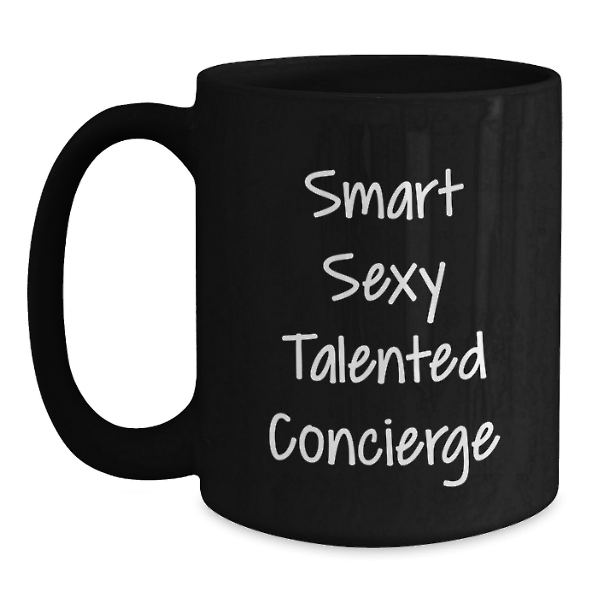 Smart Sexy Talented Concierge Gifts from Friends for Graduation Unique Concierge Black Coffee Mugs, Funny Quote - Main