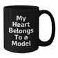Funny Model Gifts for Him, My Heart Belongs To A Model Black Coffee Mug, Birthday Unique Gifts from Friends to Model Enthusiasts - Additional