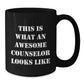 Funny Counselor Gifts from Friends for Graduation Black Coffee Mugs - This Is What An Awesome Counselor Looks Like - Additional