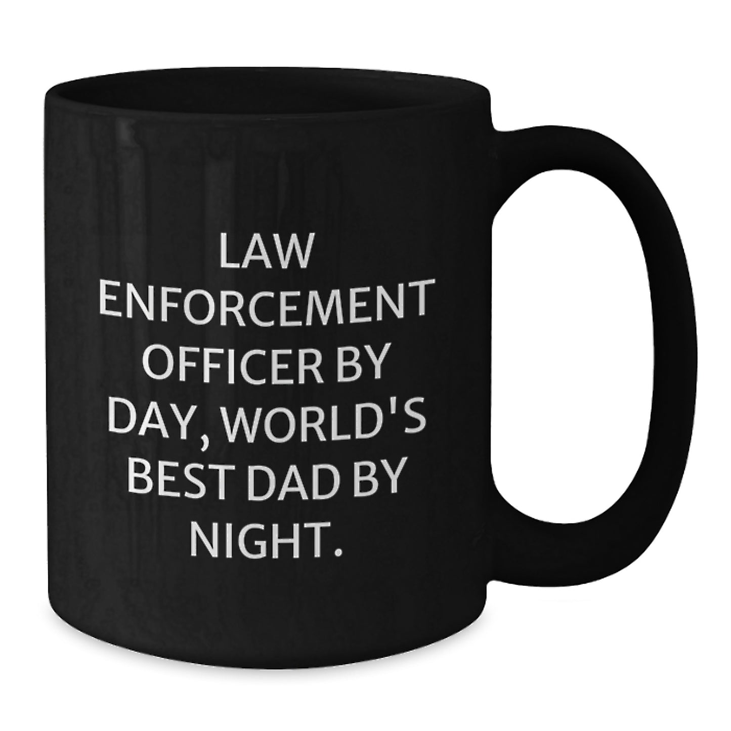 Law Enforcement Officer Funny Gifts, World's Best Dad Black Coffee Mug for Graduation, Gifts from Dad to Law Enforcement Officer, Unique Men's Mug - Additional