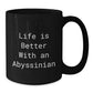 Gifts from Family to Abyssinian Cat Lovers - Life Is Better with an Abyssinian Quote Funny Black Coffee Mug, 11oz or 15oz, Microwave and Dishwasher Safe - Additional
