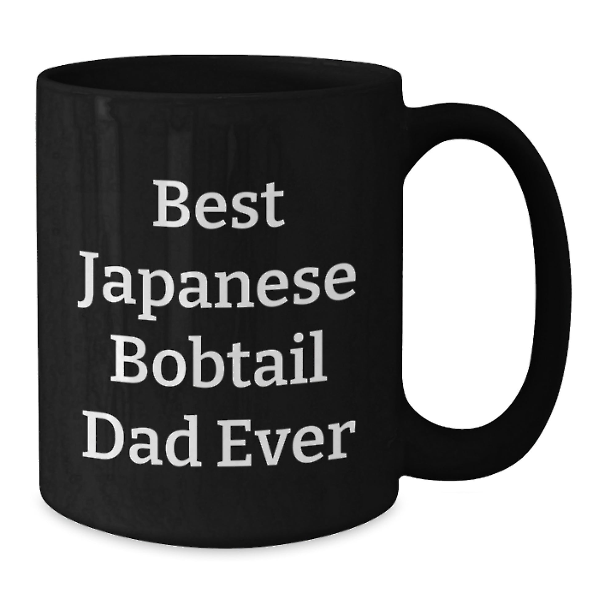 Funny Japanese Bobtail Cat Dad Ever Gifts for Men from Family, Black Coffee Mug for Graduation Unique Gifts - Additional