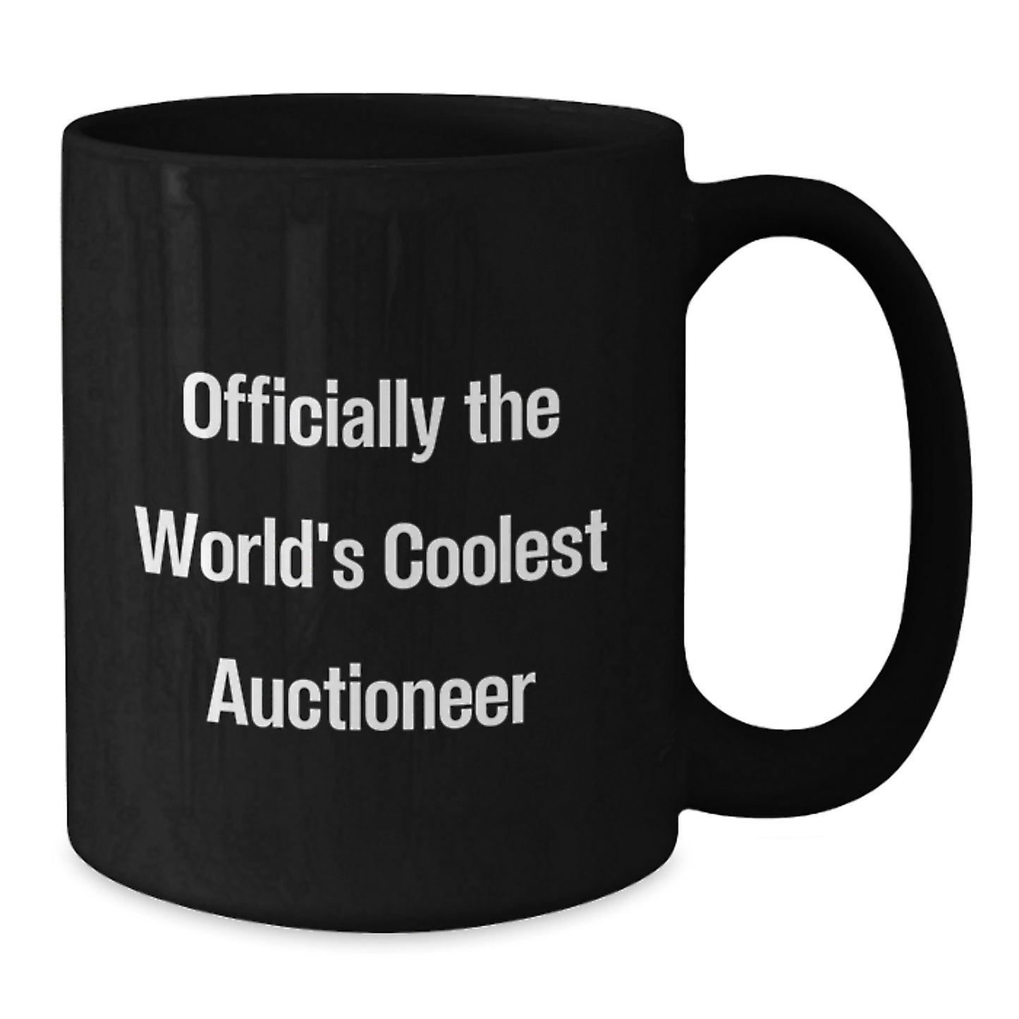 Funny Auctioneer Gifts for Men - 'Officially The World's Coolest Auctioneer' Quote Black Coffee Mug, Unique Christmas Unique Gifts from Friends to Family - Additional
