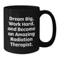Radiation Therapist Gifts, Funny Quote, Black Coffee Mug, Birthday Unique Gifts from Men to Radiation Therapist, Become Amazing Radiation Therapist, Work Hard, Dream Big - Additional
